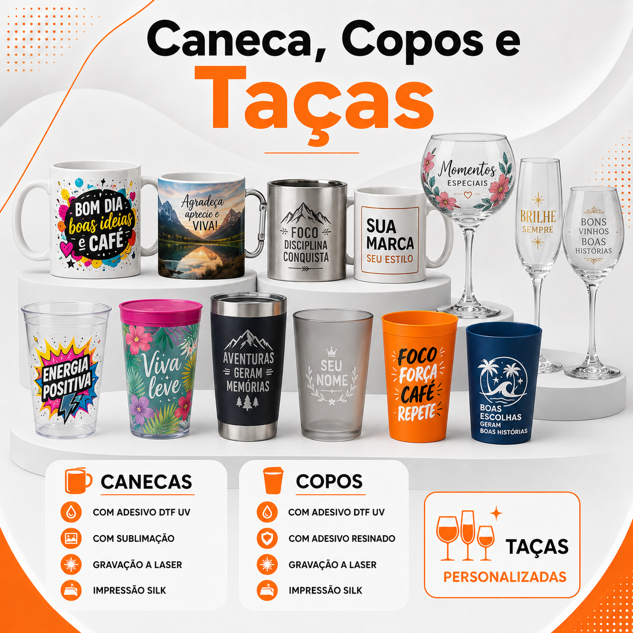 Caneca, Copos e Taças