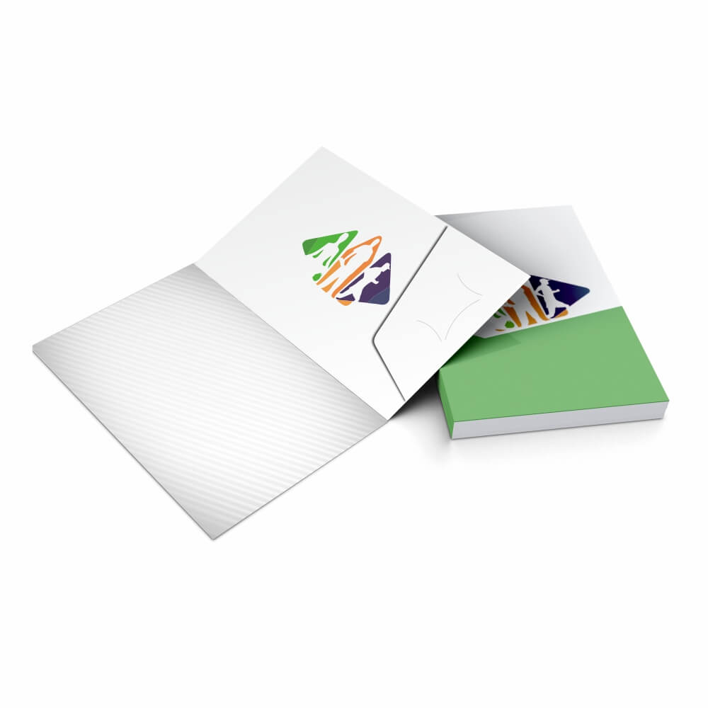 Pastas Couchê 300g Bolsa Colada Com Impressão Verniz Uv Total Frente