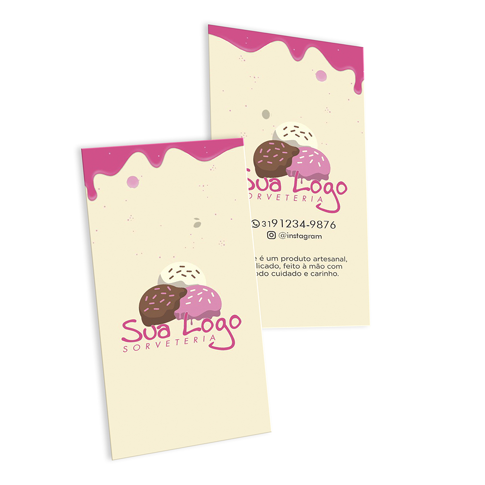 Mini Cartão Couchê 300g Laminação Fosca Frente E Verso (80X40MM)