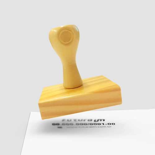 Carimbo CNPJ em Madeira (59x39mm)