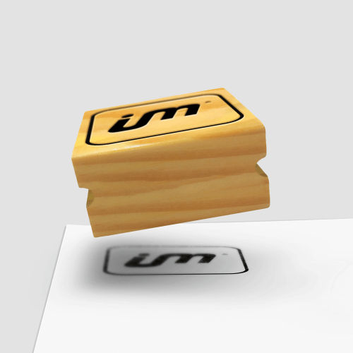 Carimbo para Scrapbook em Madeira (40x40mm)