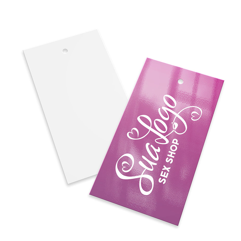 Tags Padrão Furo Couchê 300g Verniz Uv Verniz Uv Total Frente (91x51mm)