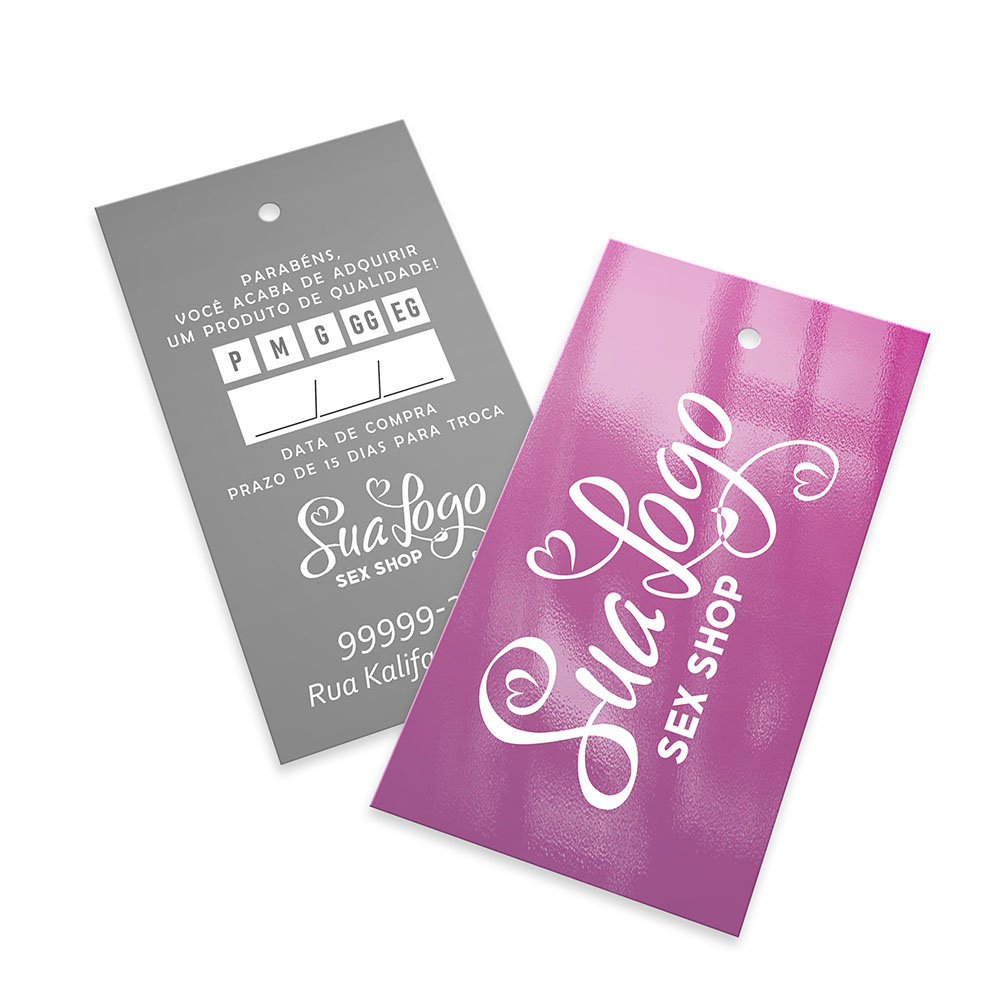 Tags Padrão Furo Couchê 300g Verniz Uv Verniz Uv Total Frente (91x51mm)