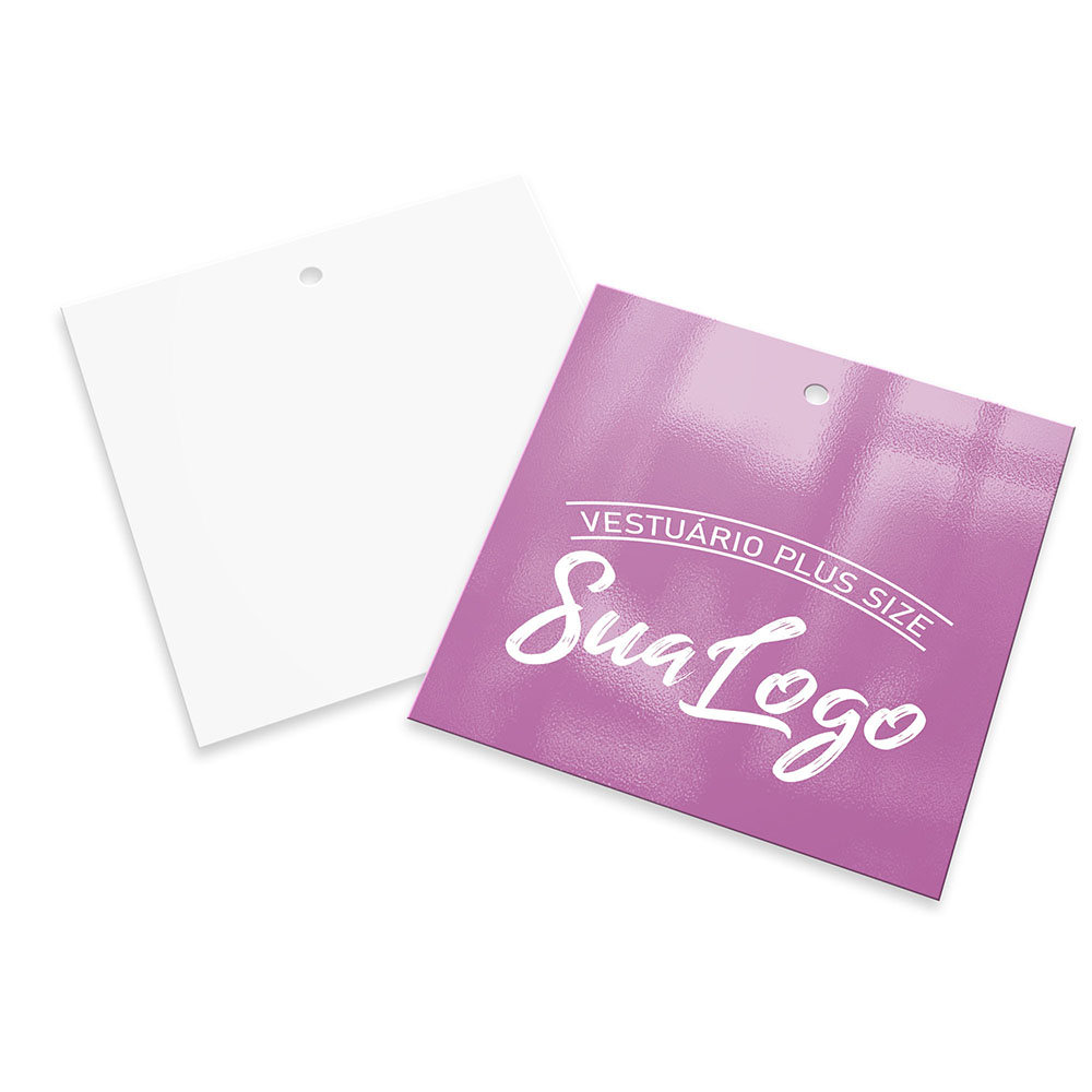 Tags Padrão Furo Couchê 300g Verniz Uv Verniz Uv Total Frente (91x102mm)