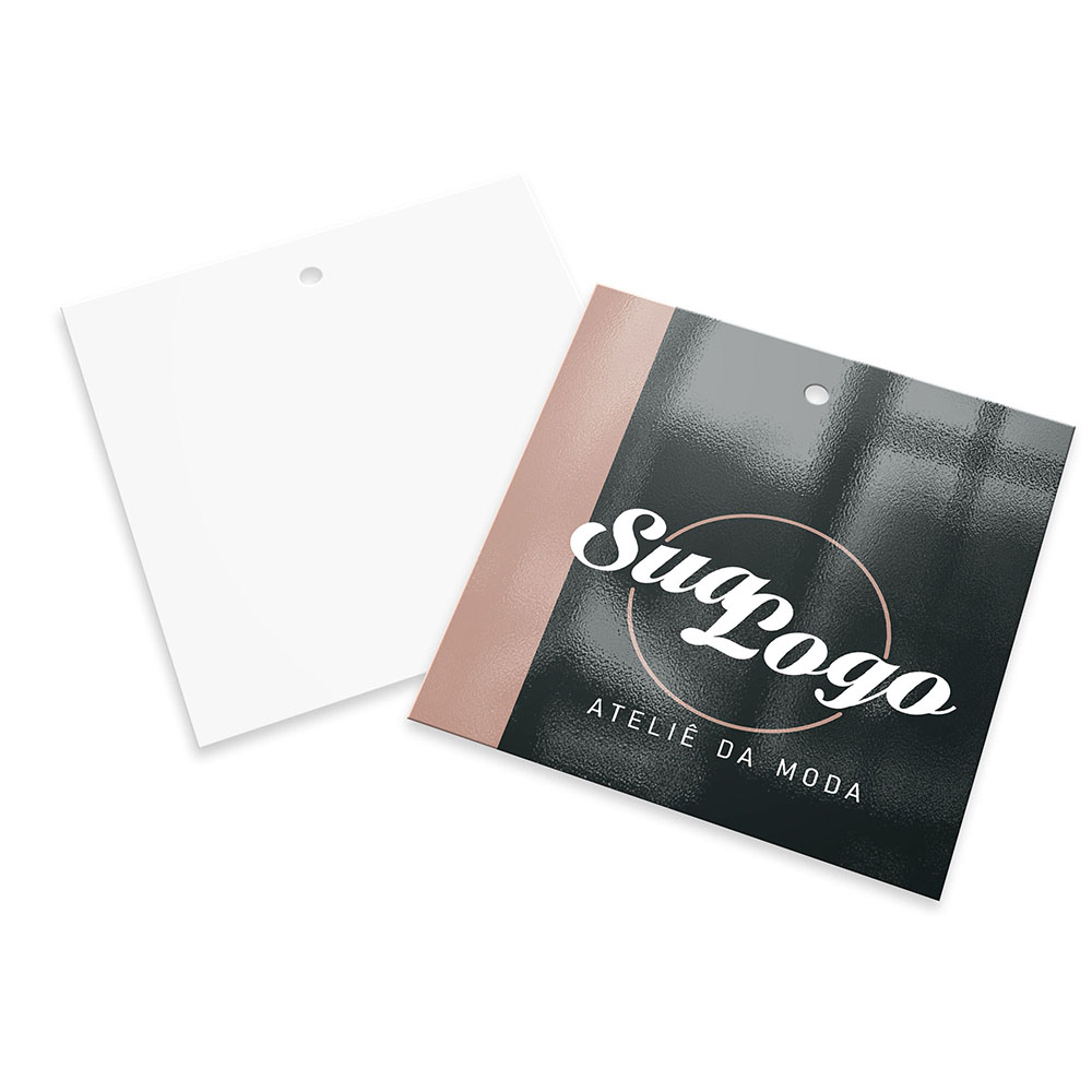 Tags Padrão Furo Couchê 300g Verniz Uv Verniz Uv Total Frente (91x102mm)