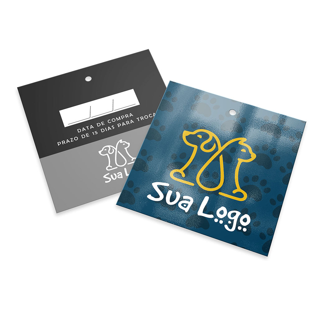 Tags Padrão Furo Couchê 300g Verniz Uv Verniz Uv Total Frente (91x102mm)