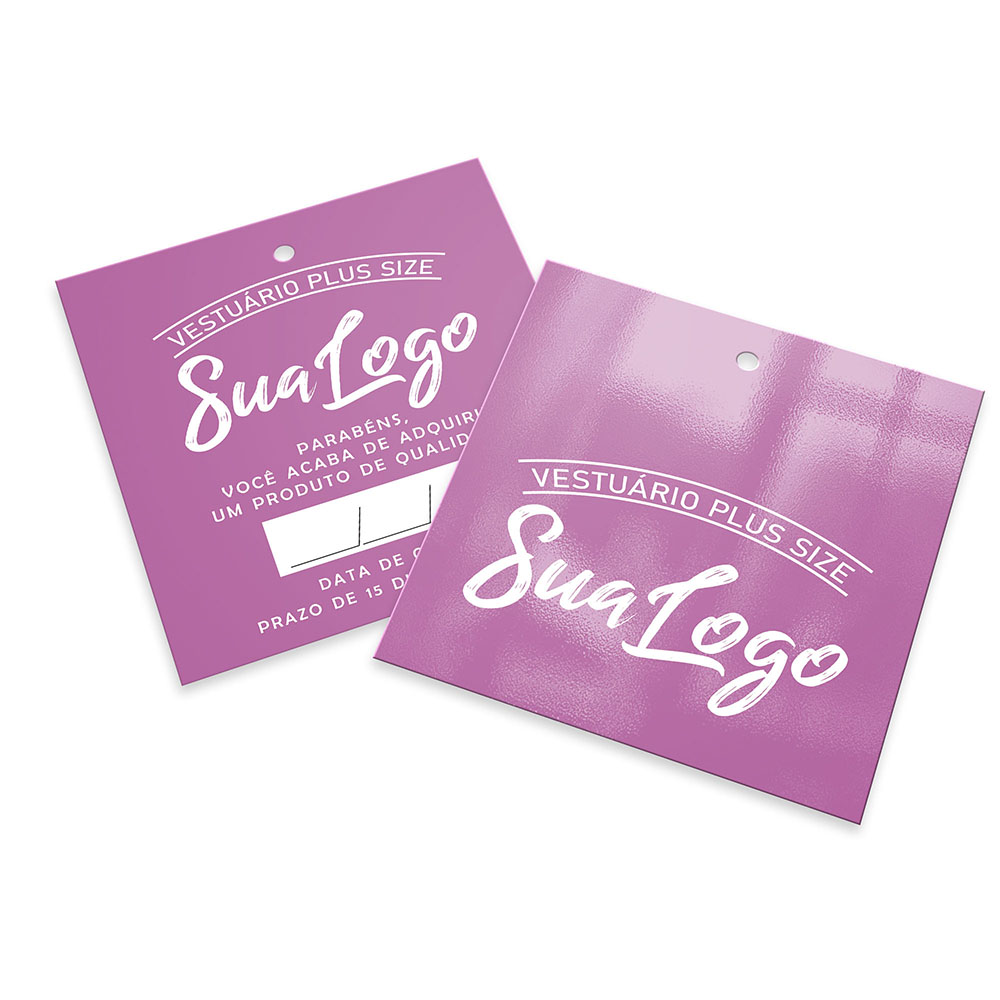 Tags Padrão Furo Couchê 300g Verniz Uv Verniz Uv Total Frente (91x102mm)