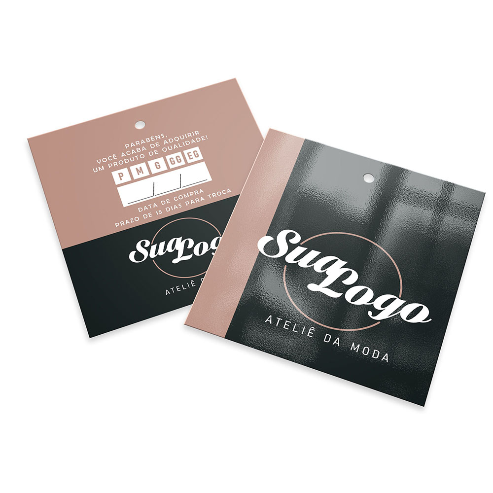 Tags Padrão Furo Couchê 300g Verniz Uv Verniz Uv Total Frente (91x102mm)