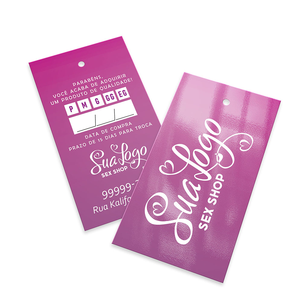 Tags Padrão Furo Couchê 300g Verniz Uv Verniz Uv Total Frente (91x51mm)