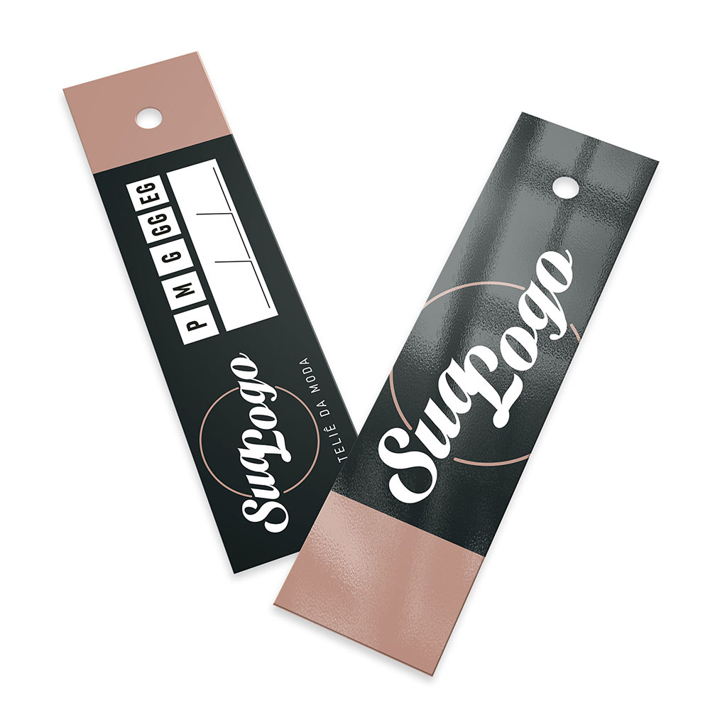 Tags Padrão Furo Couchê 300g Verniz Uv Verniz Uv Total Frente (91x25mm)