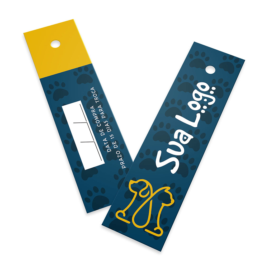 Tags Padrão Furo Couchê 300g Laminação Fosca Frente E Verso (91x25mm)