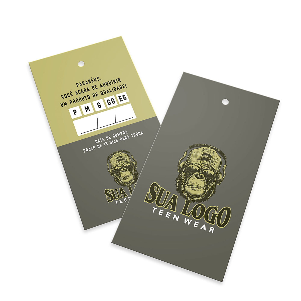 Tags Padrão Furo Couchê 300g Laminação Fosca Frente E Verso (91x51mm)