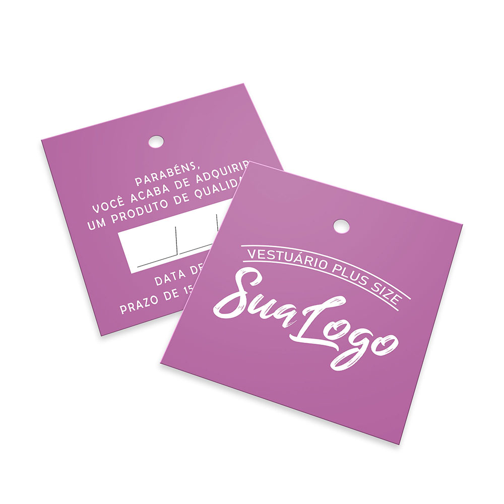 Tags Padrão Furo Couchê 300g Laminação Fosca Frente E Verso (45x51mm)