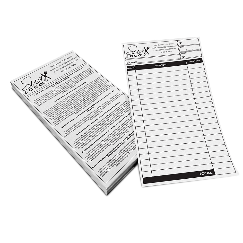 Comandas Apergaminhado 75g (100x210mm)