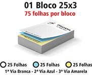 Blocos e Talões 25 Folhas Autocopiativo 56g (25x3 - 75x105mm)