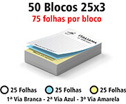 Blocos e Talões 25 Folhas Autocopiativo 56g (25x3 - 105x150mm)