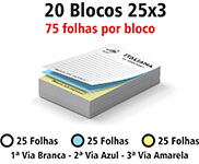 Blocos e Talões 25 Folhas Autocopiativo 56g (25x3 - 105x150mm)