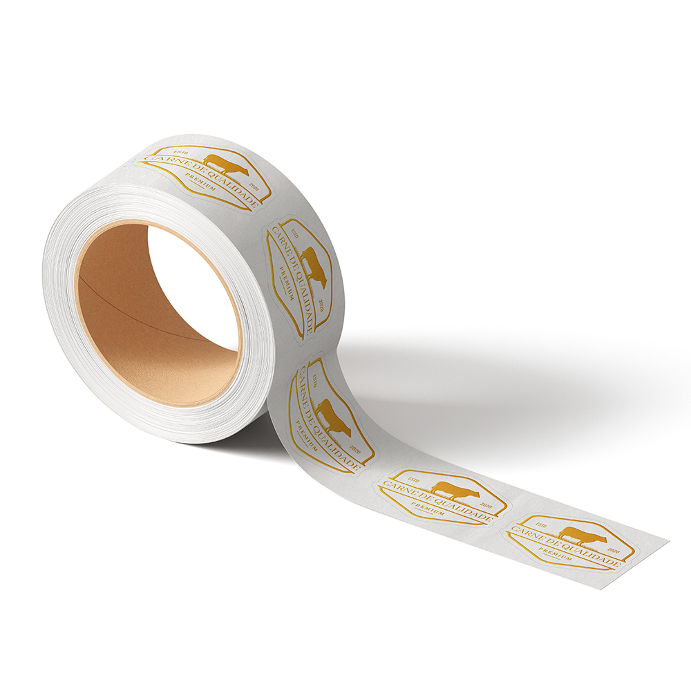 Rótulo Bobina Para Frios E Congelados Bopp Branco Com Hotstamping 1x0 Cola Borracha (Tamanho Personalizado)