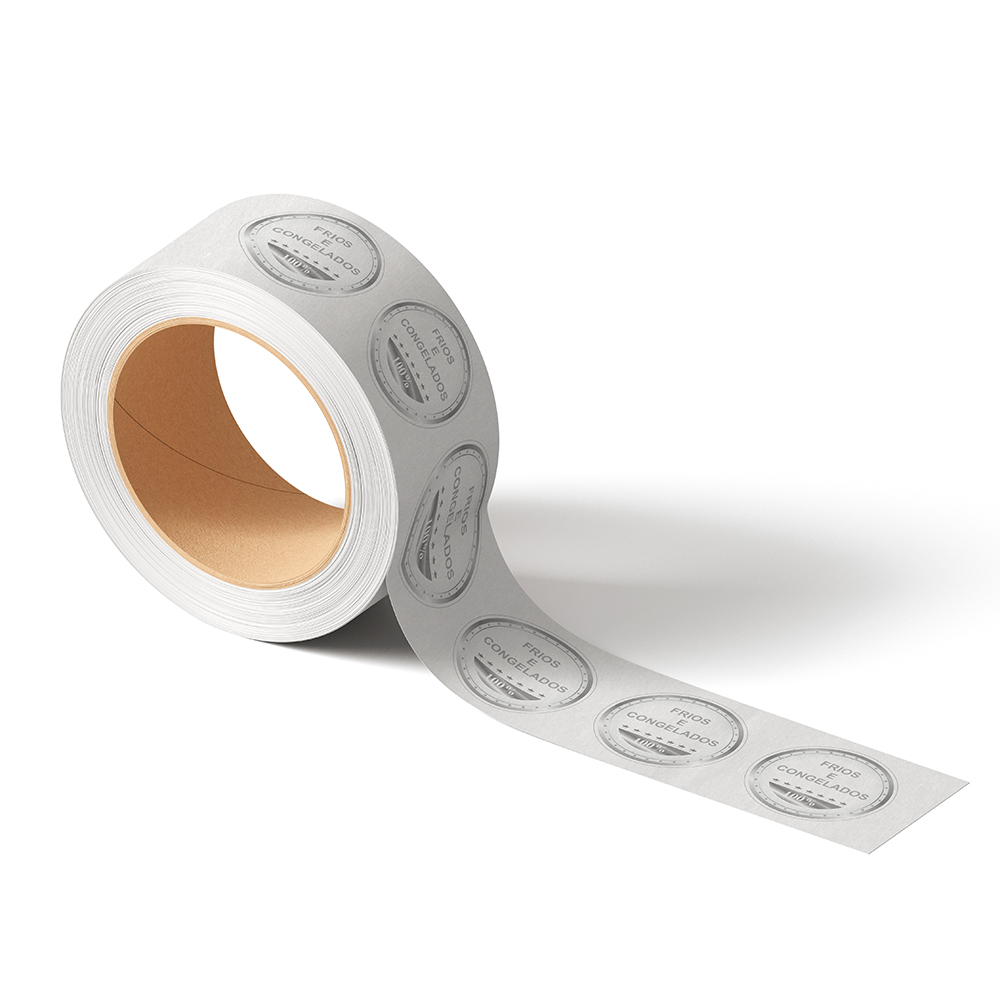 Rótulo Bobina Para Frios E Congelados Bopp Transparente Com Hotstamping 1x0 Cola Borracha (Tamanho Personalizado)