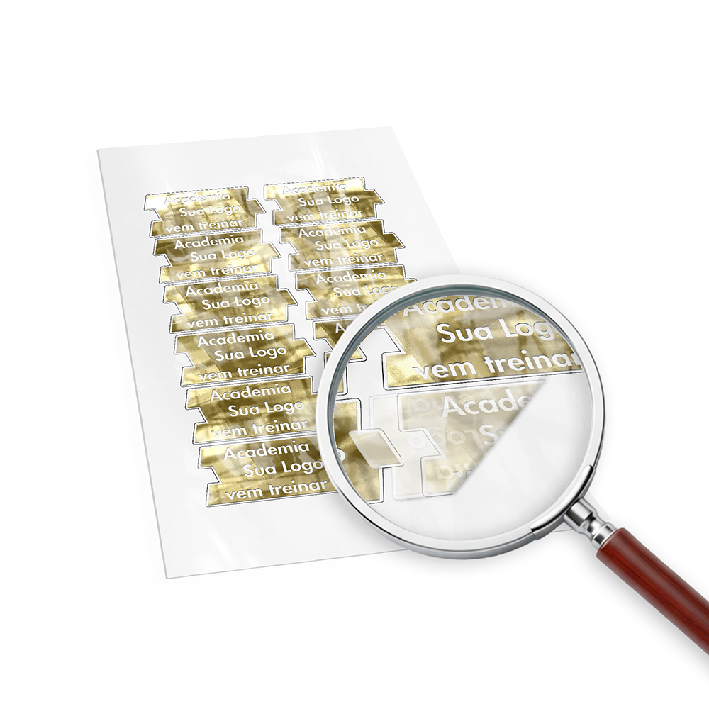 Adesivos Folha 330x480mm Bopp Transparente Com Hotstamping