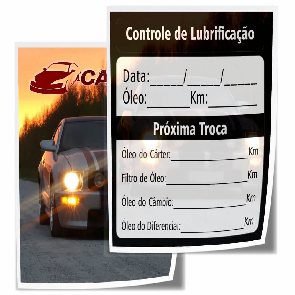 Adesivos Troca De óleo Bopp Transparente Com Tinta Branca (330x480mm)