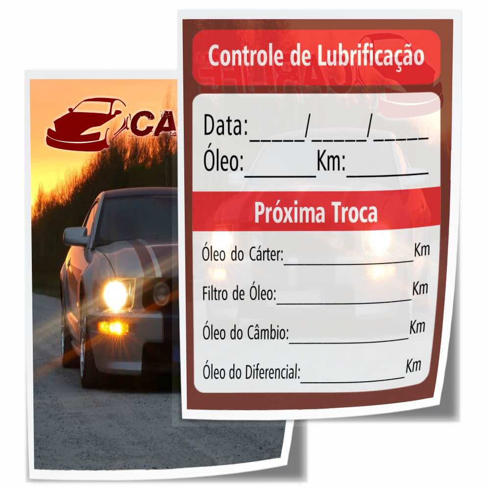 Adesivos Troca De óleo Bopp Transparente Com Tinta Branca (330x480mm)