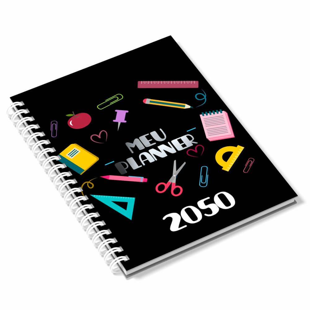 Agenda 2026 Miolo Personalizado Preto E Branco Capa Couchê 150g No Papel Paraná 2mm E Miolo Ap 75g Lam Fosca Fr E Hotstamping Fr
