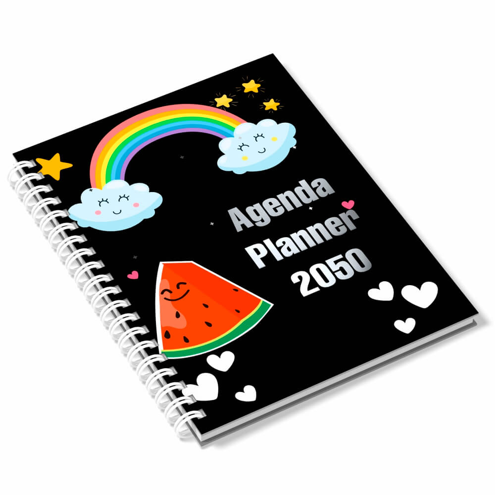Agenda 2026 Miolo Personalizado Preto E Branco Capa Couchê 150g No Papel Paraná 2mm E Miolo Ap 75g Lam Fosca Fr E Hotstamping Fr