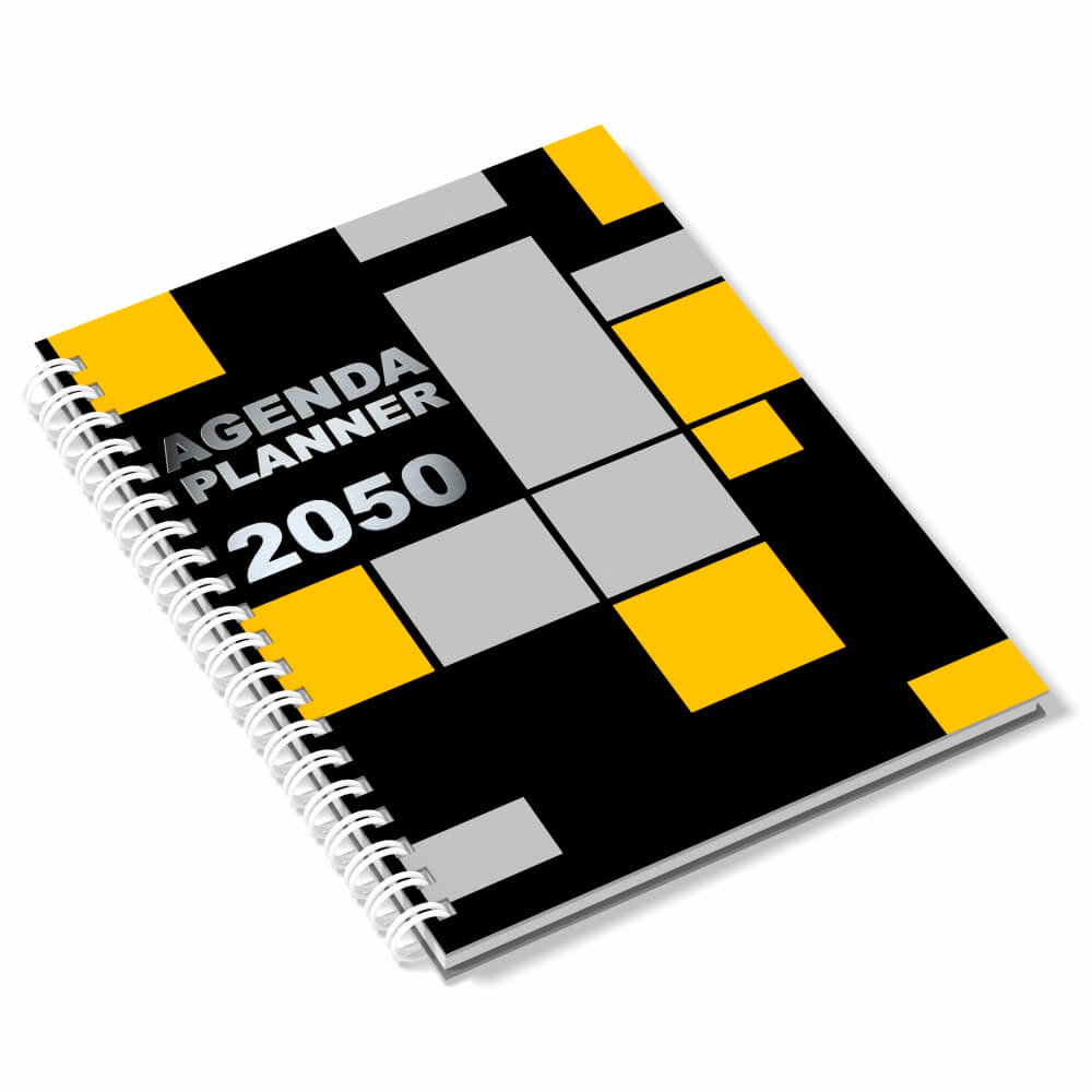 Agenda 2026 Miolo Personalizado Preto E Branco Capa Couchê 150g No Papel Paraná 2mm E Miolo Ap 75g Lam Fosca Fr E Hotstamping Fr