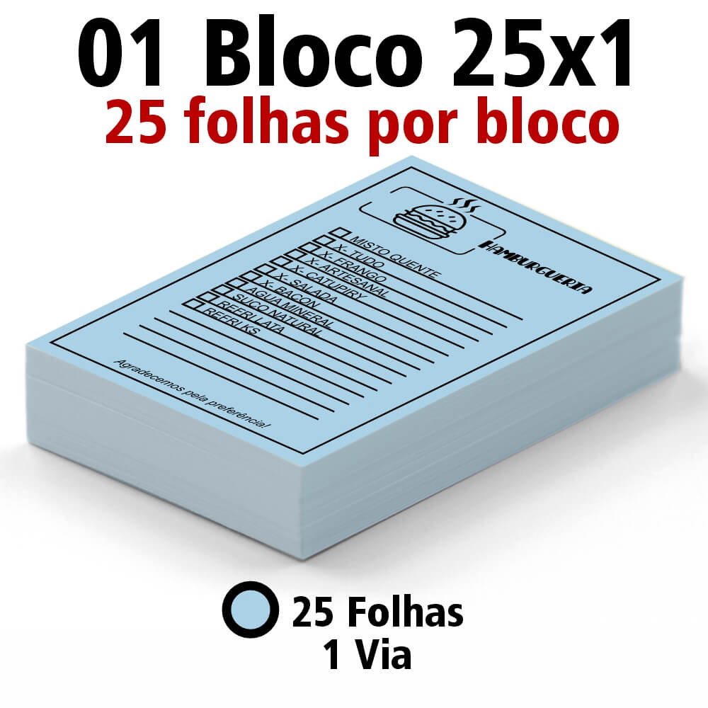 Blocos e Talões 25 Folhas AP 75g (25x1 - 210x300mm)