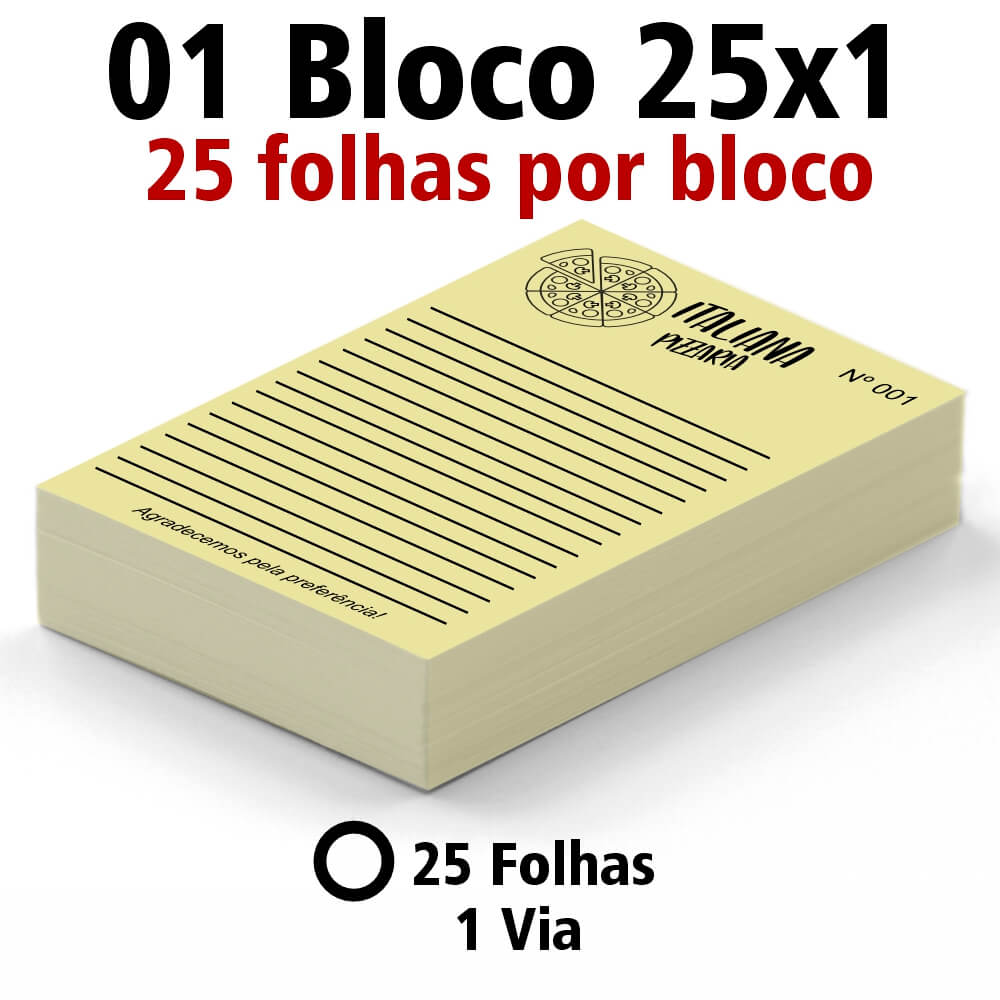 Blocos e Talões 25 Folhas AP 75g (25x1 - 105x150mm)