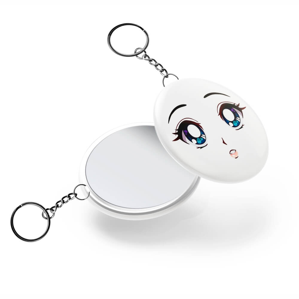Bottons E Pins Personalizados Espelho Com Chaveiro Modelo Redondo 55mm