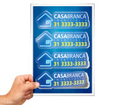 Adesivos Folha 330x480mm Vinil Transparente com Tinta Branca