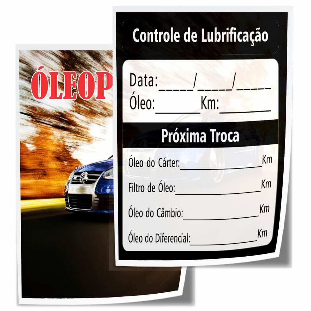 Adesivos Troca De óleo Bopp Transparente Com Tinta Branca (330x480mm)