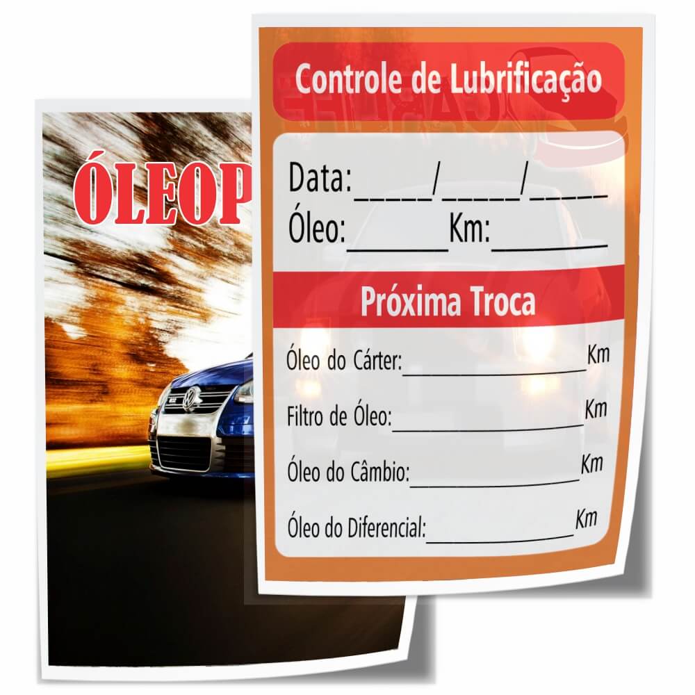 Adesivos Troca De óleo Bopp Transparente Com Tinta Branca (330x480mm)