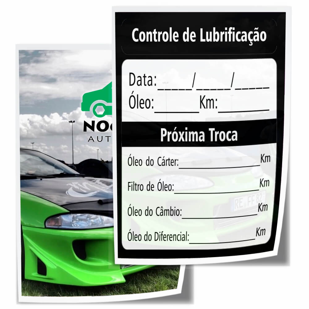 Adesivos Troca De óleo Bopp Transparente Com Tinta Branca (330x480mm)