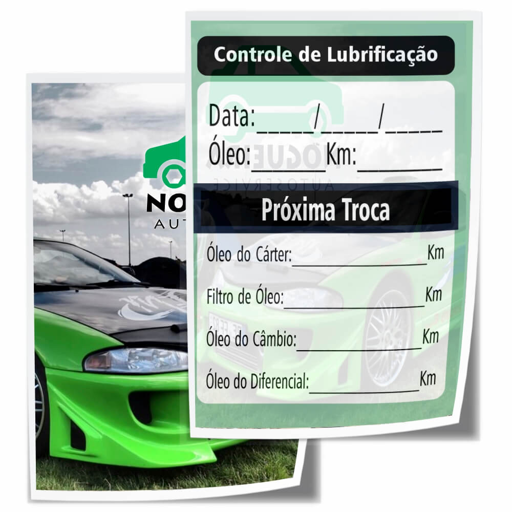 Adesivos Troca De óleo Bopp Transparente Com Tinta Branca (330x480mm)