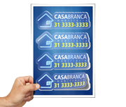 Adesivos Folha 330x480mm Vinil Transparente com Tinta Branca Invertida