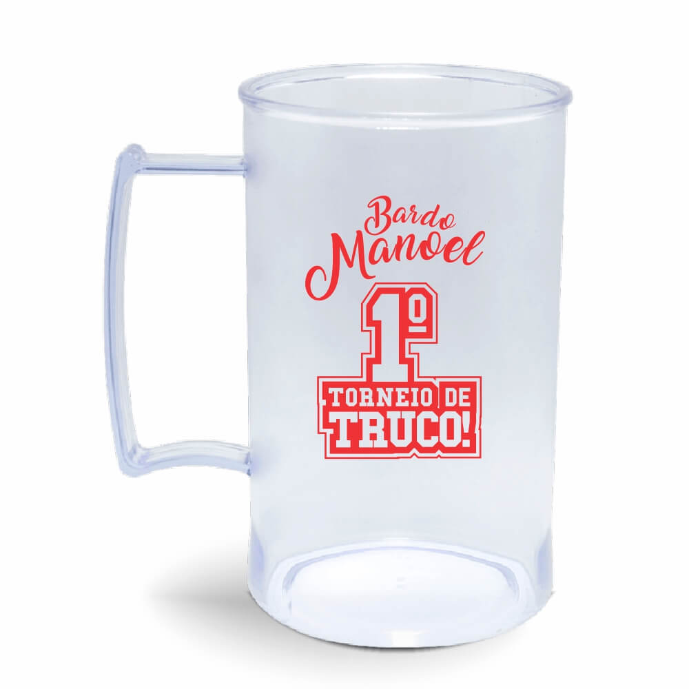 Canecas Plásticas Chopp 300ml de cor Transparente (Cristal)