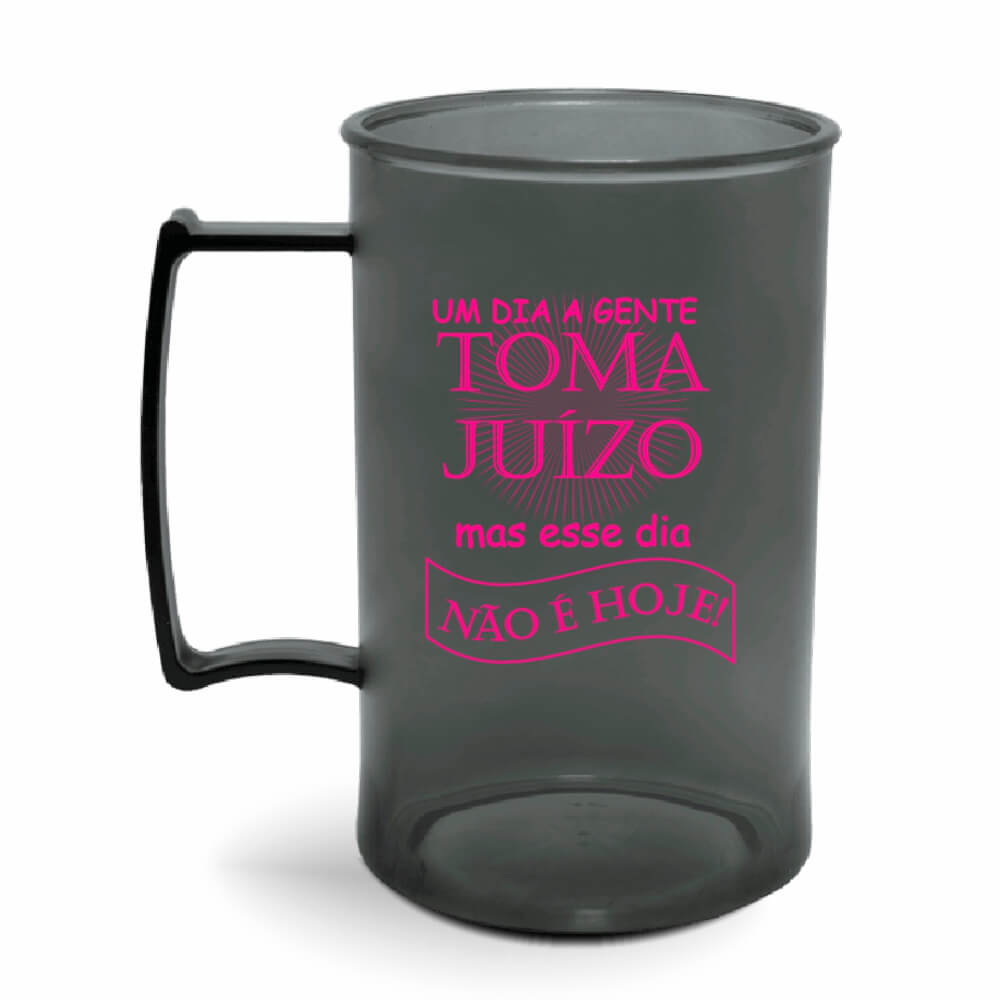 Canecas Plásticas Chopp 300ml de cor Transparente (Fumê)