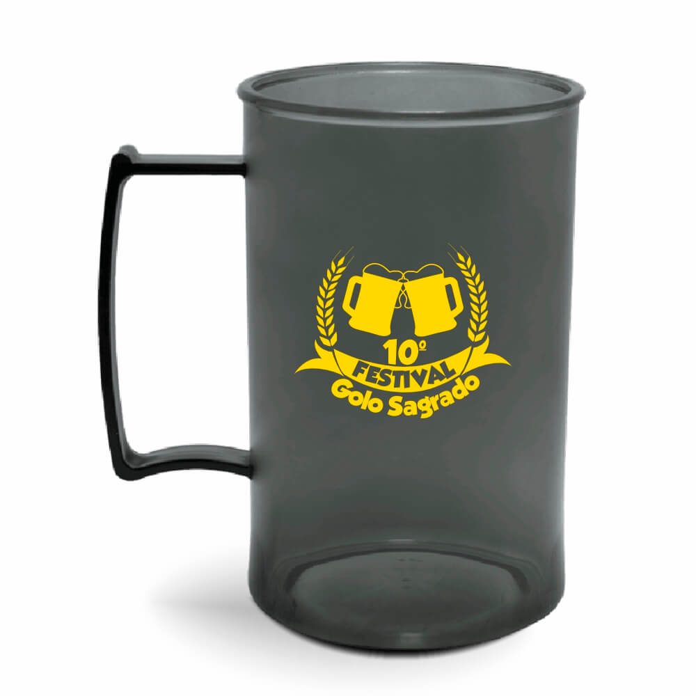 Canecas Plásticas Chopp 300ml de cor Transparente (Fumê)