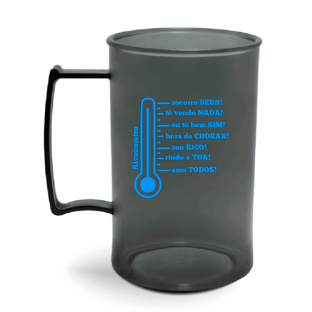 Canecas Plásticas Chopp 300ml de cor Transparente (Fumê)