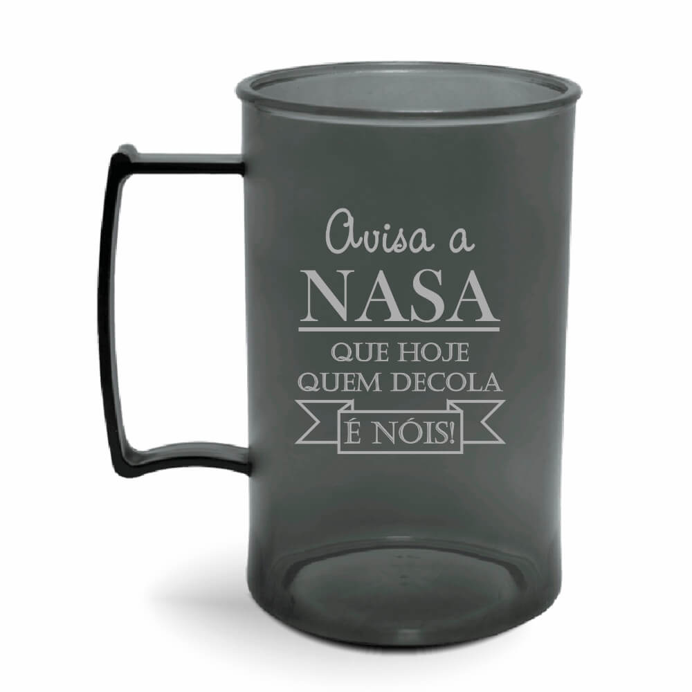 Canecas Plásticas Chopp 300ml de cor Transparente (Fumê)