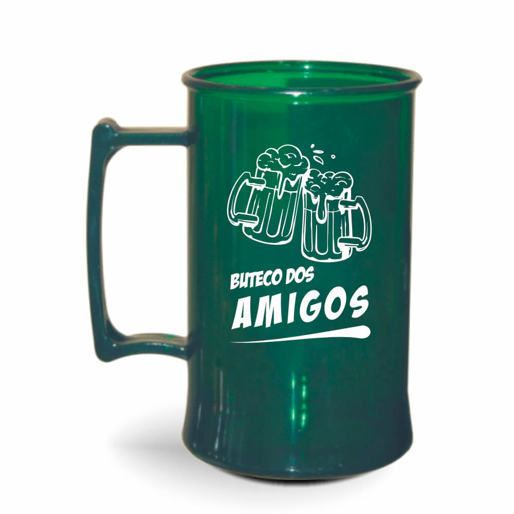 Canecas Plásticas Chopp 300ml de cor Transparente (Verde)