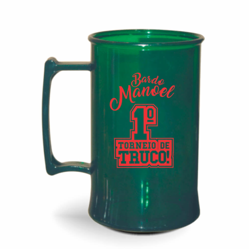 Canecas Plásticas Chopp 300ml de cor Transparente (Verde)