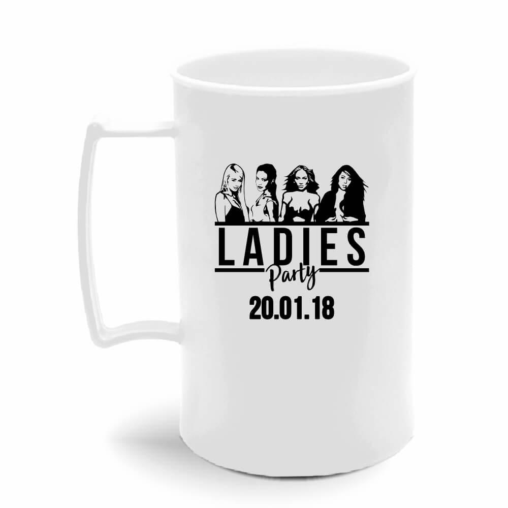 Canecas Plásticas Chopp 450ml de cor Leitosa (Branca)