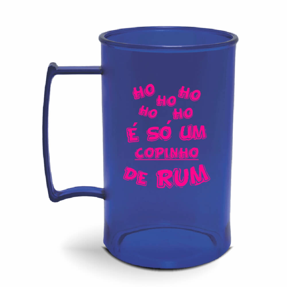 Canecas Plásticas Chopp 450ml de cor Transparente (Azul)