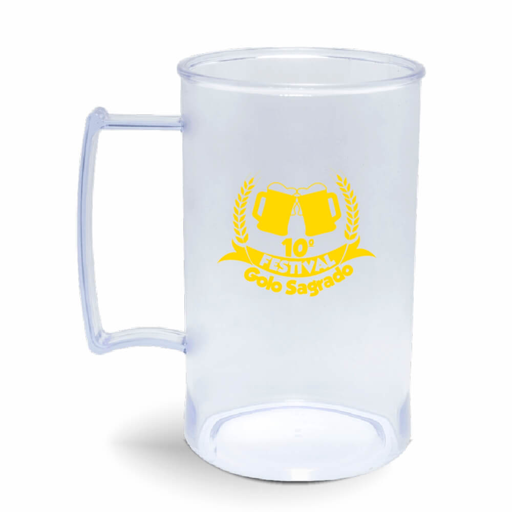 Canecas Plásticas Chopp 450ml de cor Transparente (Cristal)