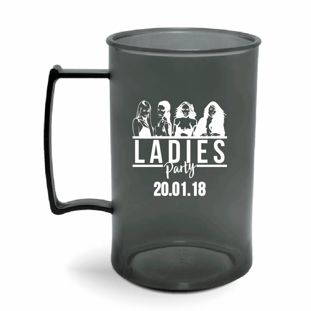 Canecas Plásticas Chopp 450ml de cor Transparente (Fumê)