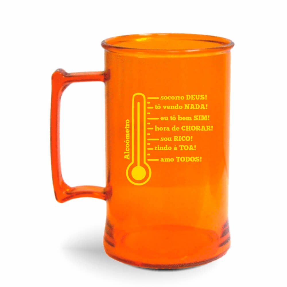Canecas Plásticas Chopp 450ml de cor Transparente (Laranja)